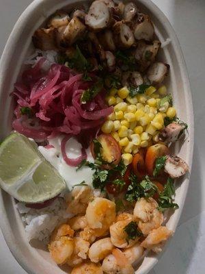 Burrito Bowl Shrimp Octopus