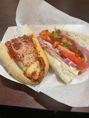 Boston Italian Sandwich + Eggplant Parmesan = best of both worlds!