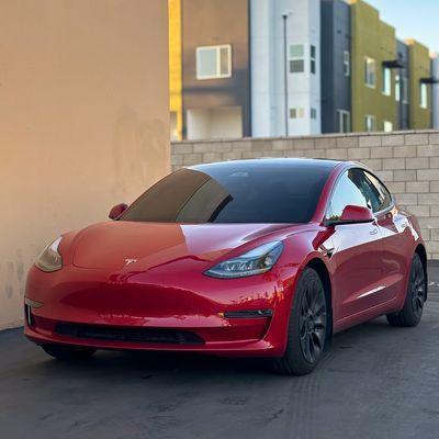 Premium Ceramic Windshield Tint & all around on this Tesla Model Y