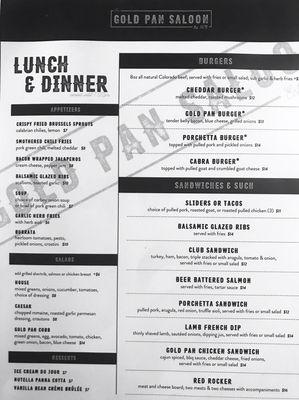 The Gold Pan Saloon Lunch & Dinner