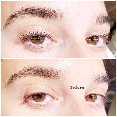 Very stiff and straight lash lifting by Lash Lift NYC