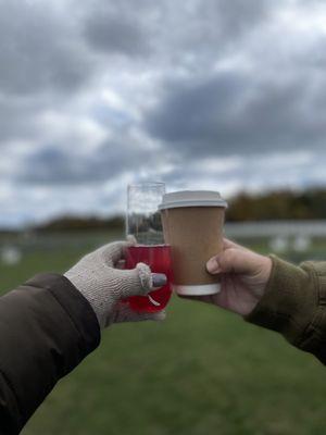 Lavender & Door County Cherry Mimosa & Lavender Latte