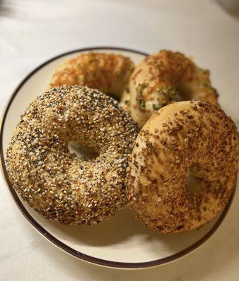 Everything, Onion, Jalapeño Cheese Bagels