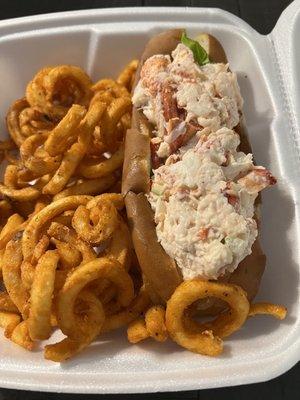 Wicked Lobster roll plus some curly fries