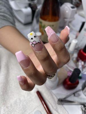 Hello kitty nails designs.