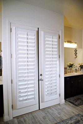 Polywood Shutters are custom made in the USA to fit specialty shape window-even your French Doors can reap the breathtaking benefits!