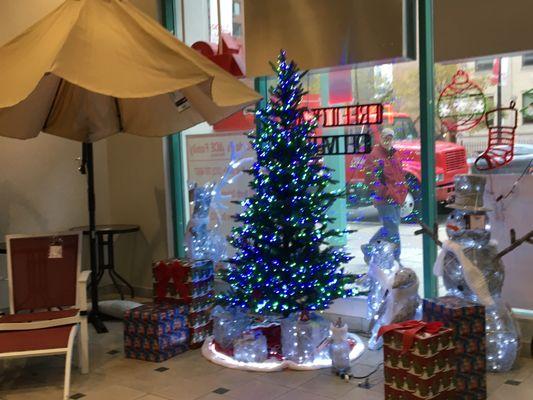 Christmas Trees and Festive Holiday Decorations are for sale.