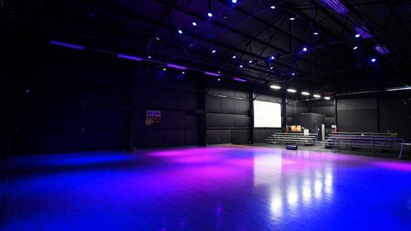 Our 6000 square ft warehouse offers plenty of space and lighting for a wide variety uses.