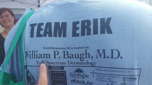 Dr. Baugh supports a great event and wonderful cause!! Let's beat melanoma!!