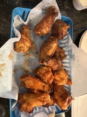 Traditional wings, half hot, half old bay seasoning