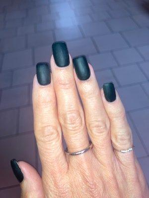 Matte black nails