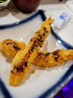 Shrimp tempura (this was on the house, so this isn't the portion size of an appetizer)