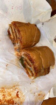 Half chicken parm grinder