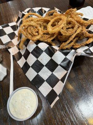 Onion Rings. They're much thinner than others but the texture is amazing! These would be amazing on a burger or dipped in ranch.