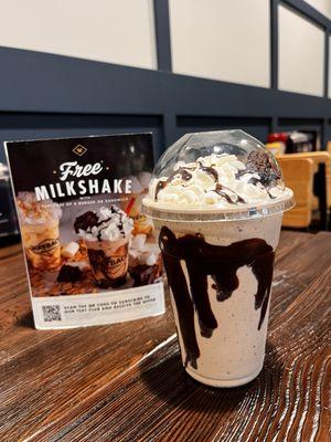 Chocolate brownie milkshake