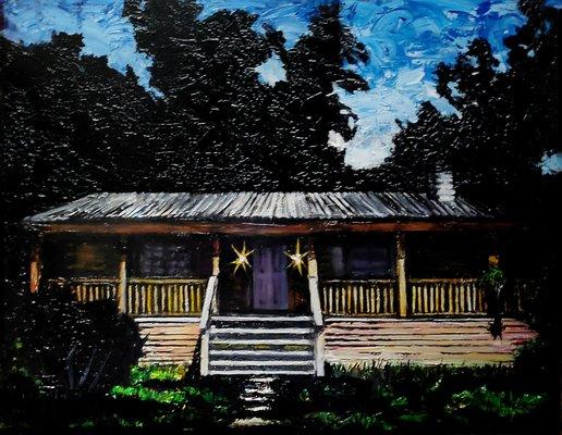 The Stark Cabin, custom painted in palette knife, for them.