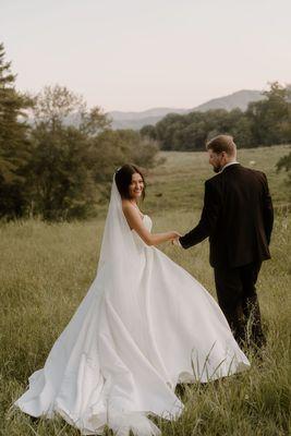 Sunset photos at McGuire's Millrace Farm!  Our favorite time of the evening, when we get to whisk the couple away!  Katie Wood Photo