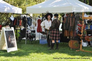 Quality arts and crafts vendors at Redding Fire Festival.