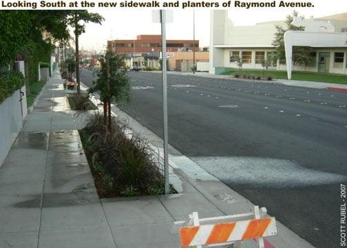 The brand new watering system on Raymond Avenue