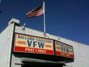 The front entrance of Ballard Eagleson VFW Post 3063.