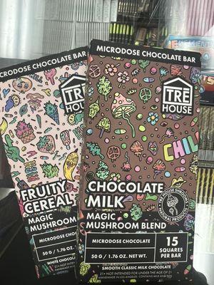 Don't wanna trip? We now have micro dose magic mushroom bars. Enjoy happiness and relaxation without the paranoia.