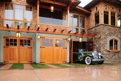 Mahogany Wood Wood Garage Door