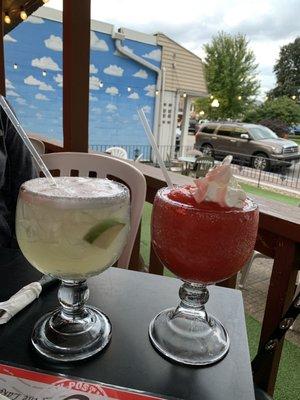 Margarita and strawberry daiquiri- in the GeJo's goblet!