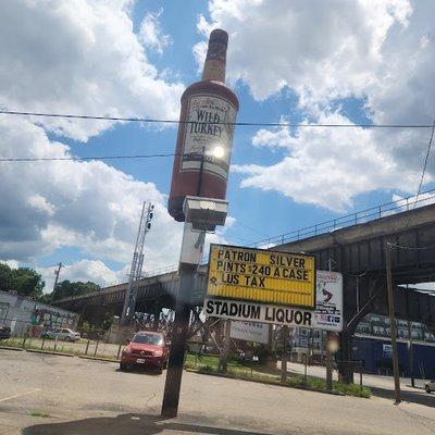 Our well known Wild Turkey outside display bottle.