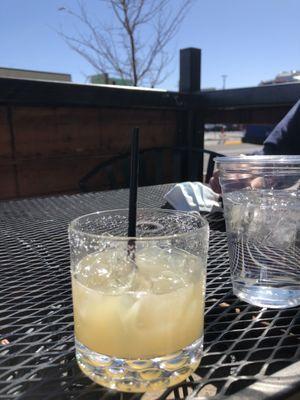 Salty dog on the patio