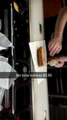 6 inch Tuna subway on Italian Herb bread