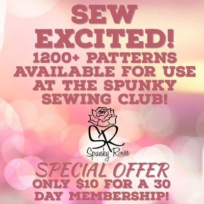 Spunky Sewing Club is in the works!  1200+ vintage patterns available for instore use with membership.