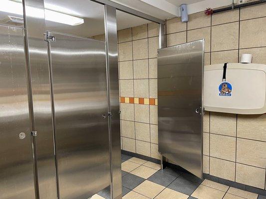 Another shot of clean ladies restroom with baby changer