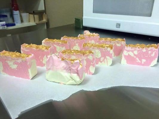 Soap that was created by our Soap Making 101 class in our very own showroom and classroom!