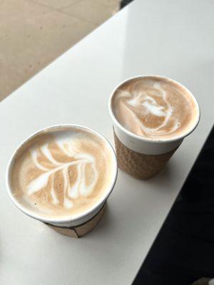 Bourbon Caramel Latte (Left)  Mocha Latte (Right)