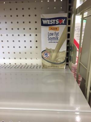 Only one soy milk left!