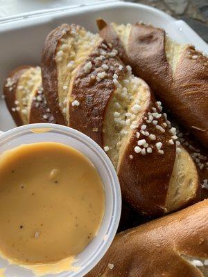 Beer cheese pretzels