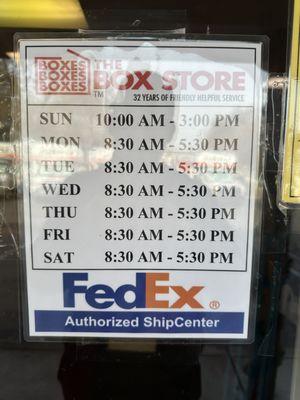 This is our stores current hours, the other photo on here is incorrect but yelp will not allow us to take it down.