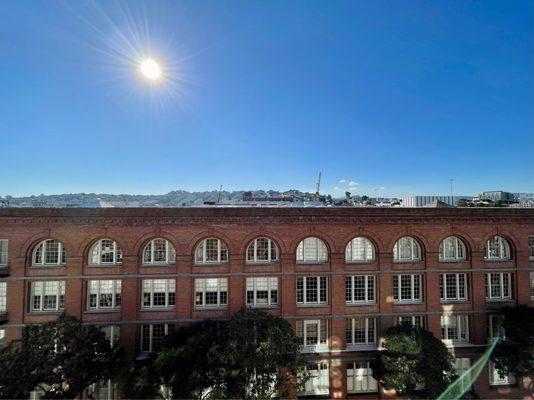 View from One Henry Adams South building looking up Potrero Hill over SF Design Center