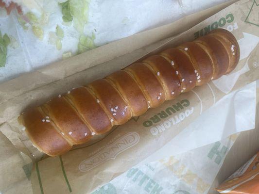 Here is the foot Auntie Anne's- Footlong Pretzel