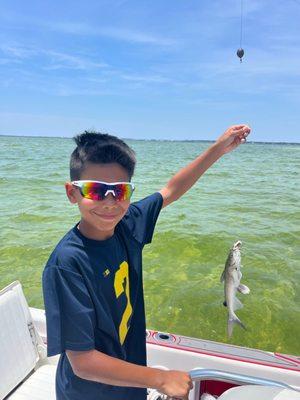 Brayden catching one of many in the bay!