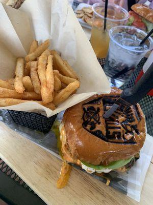 Korean Burger with side of French Fries