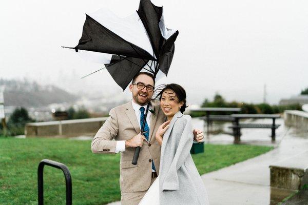 My hair and makeup held up pretty well in the rain and wind!
 Note: photos by Dan Cassuto (Sound Originals)