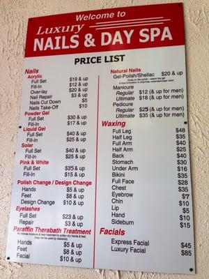 Services and Price List