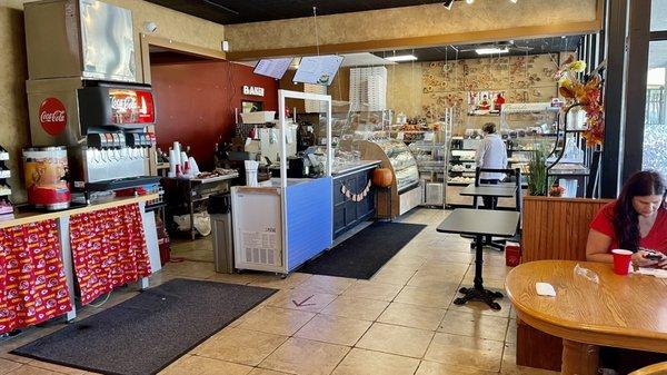 Bakery case and ordering area. There is a small dining area behind where I'm standing to take this pic with 6 tables