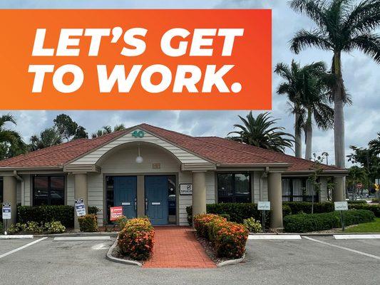 Welcome to Spherion Staffing in Fort Myers! Swing by to find how we can help you 'Get to Work' with our personalized employment solutions.