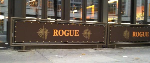 Sidewalk partition for Rogue, NYC