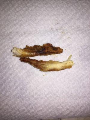 These were pieces of the chicken tenders that were on my sandwich. I mean seriously!!! This is horrible