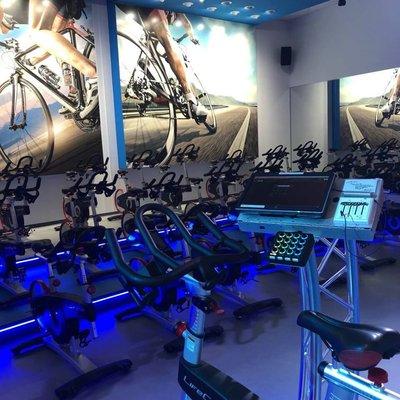 Beautiful group cycling room.