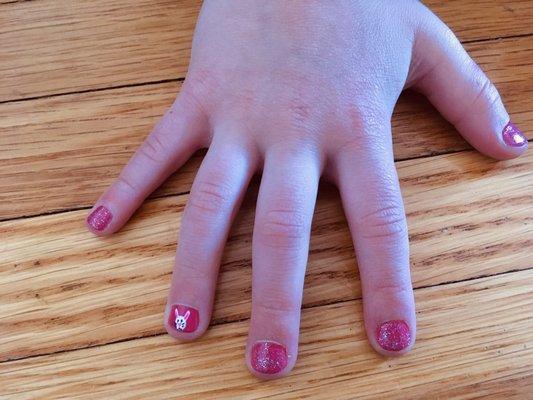 Easter manicure on a 5 year old's nails!