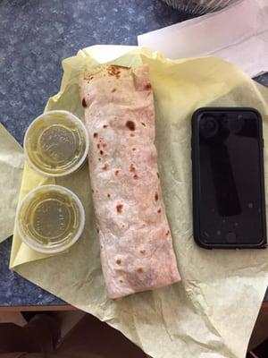 Don't be fooled, this burrito is quite filling